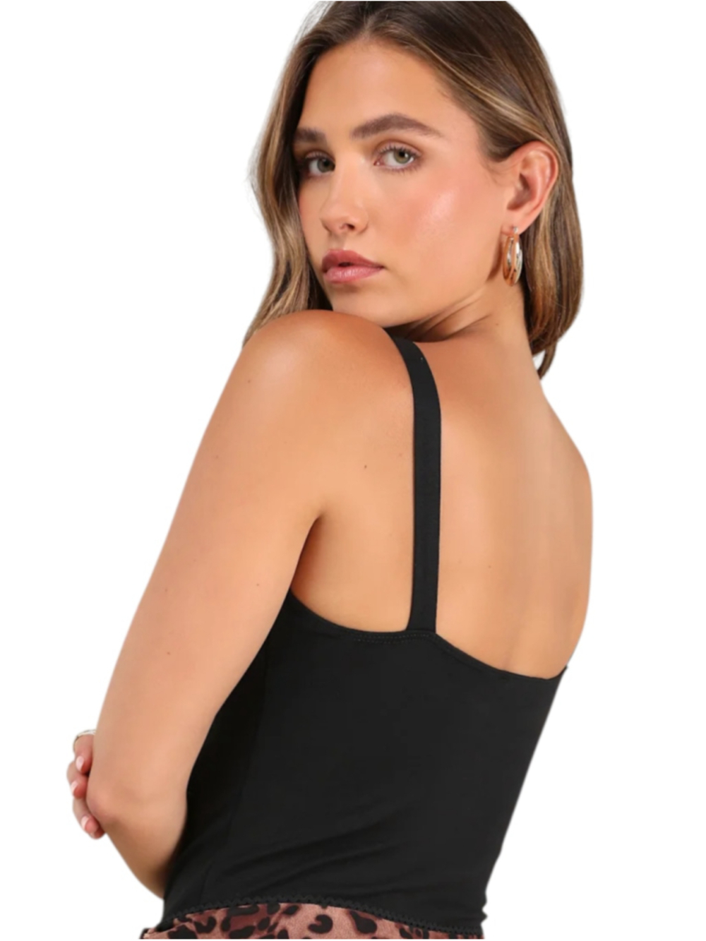 Lulus Black Sleeveless Bodysuit Notch Neck Medium - Picture 2 of 12